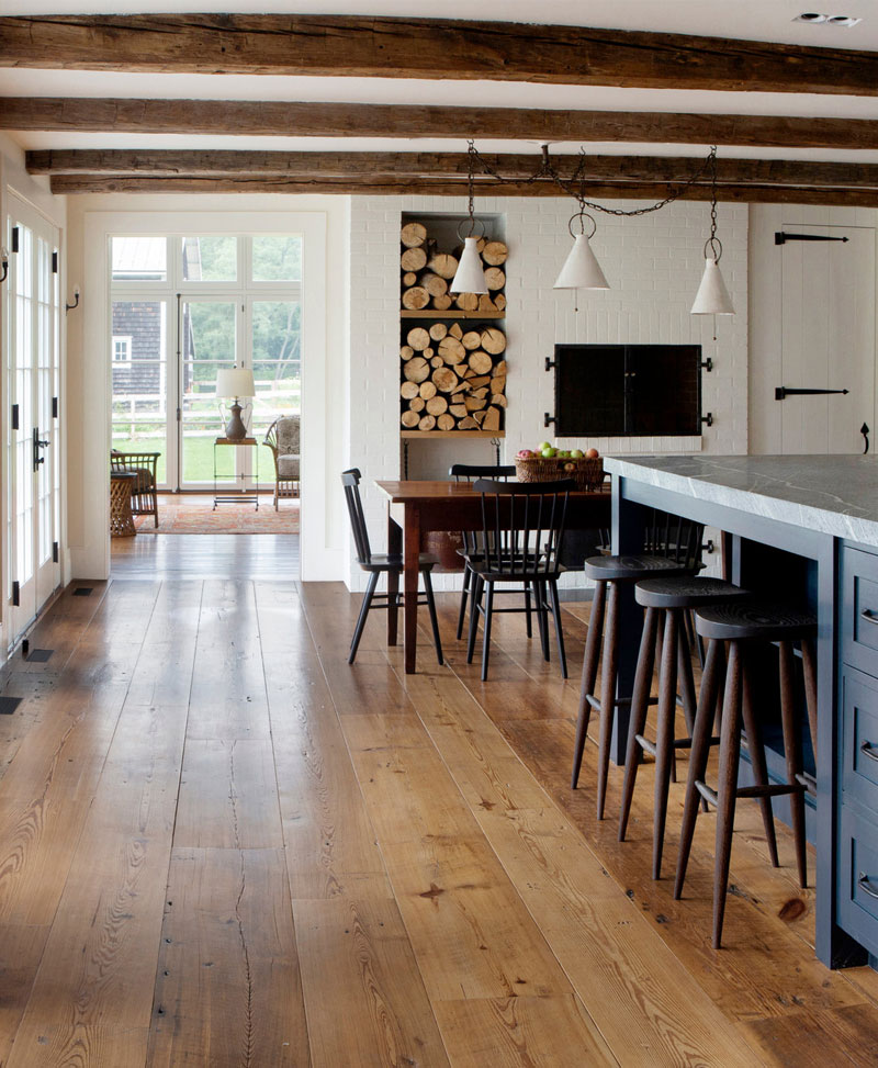 Rustic Hardwood Flooring in the Kitchen